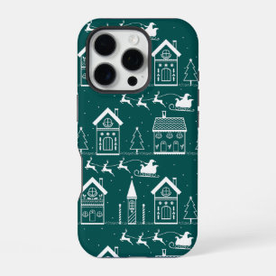 Funda Para iPhone 16 Pro Pueblo navideño nórdico nevado