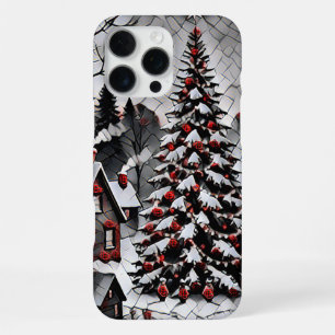 Funda Para iPhone 16 Pro Max Pueblo navideño romántico Arte de vacaciones