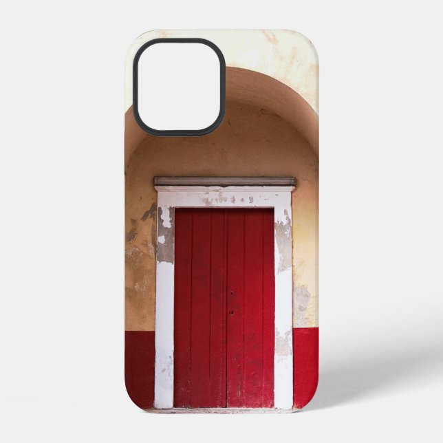 FUNDA PARA iPhone PUERTA DE MADERA ROJA (Reverso )