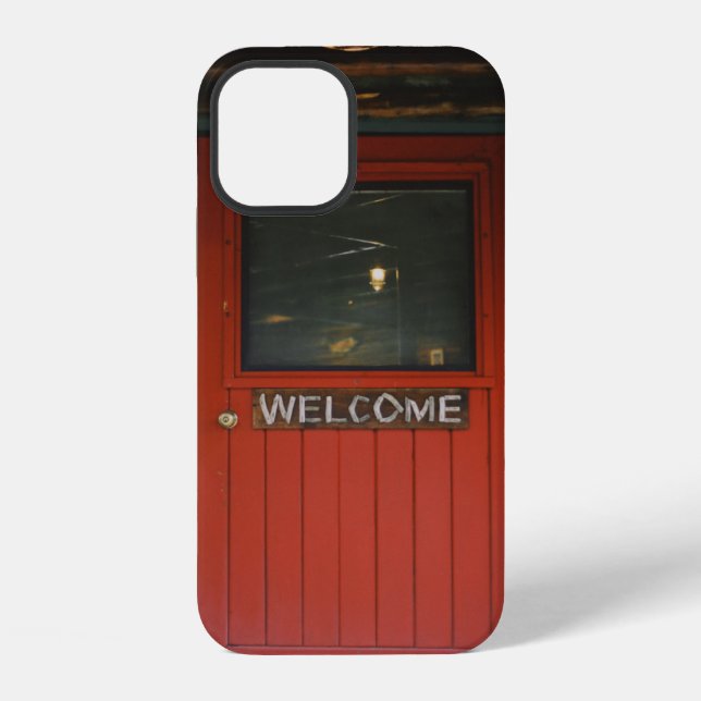 FUNDA PARA iPhone PUERTA DE MADERA ROJA CERRADA (Reverso )