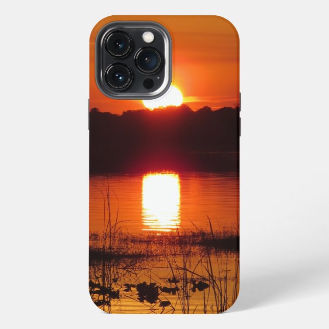 Funda Para iPhone Puesta de sol con reflejo (Reverso )