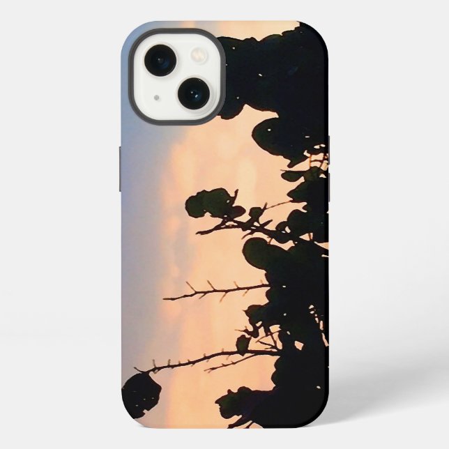Funda Para iPhone Puesta de sol de encaje negro (Reverso )