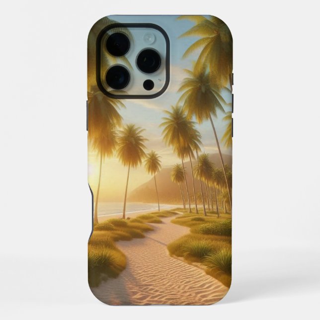 Funda Para iPhone Puesta de sol en la playa del Caribe/tropical/Hawa (Reverso )