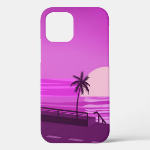 Funda Para iPhone 12 Puesta de sol, océano, tarde, palmeras orilla del 