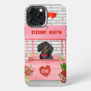 Funda Para iPhone 13 Pro Max Puesto de besos de perro Dachshund para el Día de