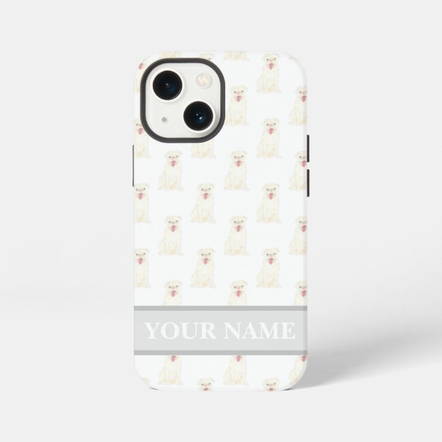 Funda Para iPhone Pug blanco personalizado (Reverso )