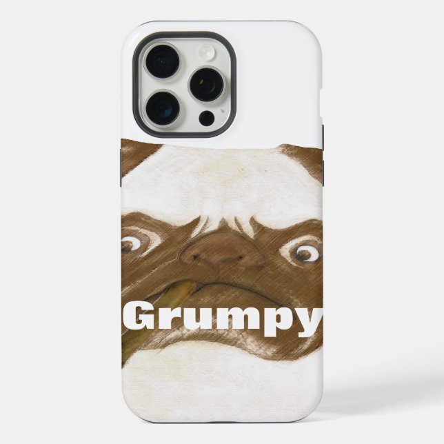 Funda Para iPhone Puggy gruñón personalizado con puro (Reverso )