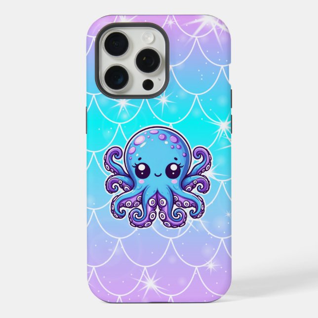 Funda Para iPhone Pulpo azul lindo (Reverso )