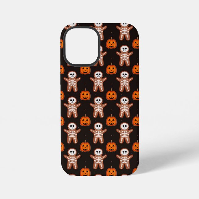 Funda Para iPhone Pumpkins and Skeleton Gingerbread Halloween Design (Reverso )