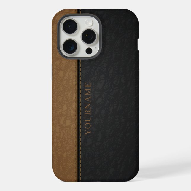 Funda Para iPhone Puntadas de cuero falso (Reverso )