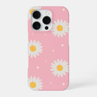 Funda Para iPhone 16 Pro Punto de margarita blanco rosado