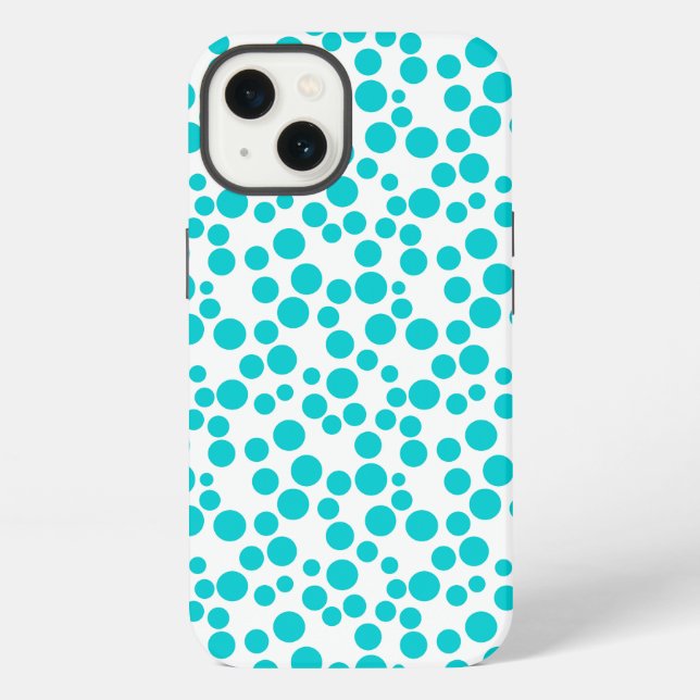 Funda Para iPhone Punto de polka azul (Reverso )