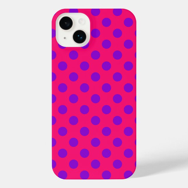 Funda Para iPhone Punto de polka morado sobre cereal (Reverso )