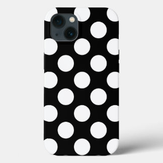 Punto de polka negro y blanco retro
