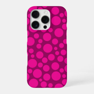 Funda Para iPhone 16 Pro Punto de polka rosa de Crimson