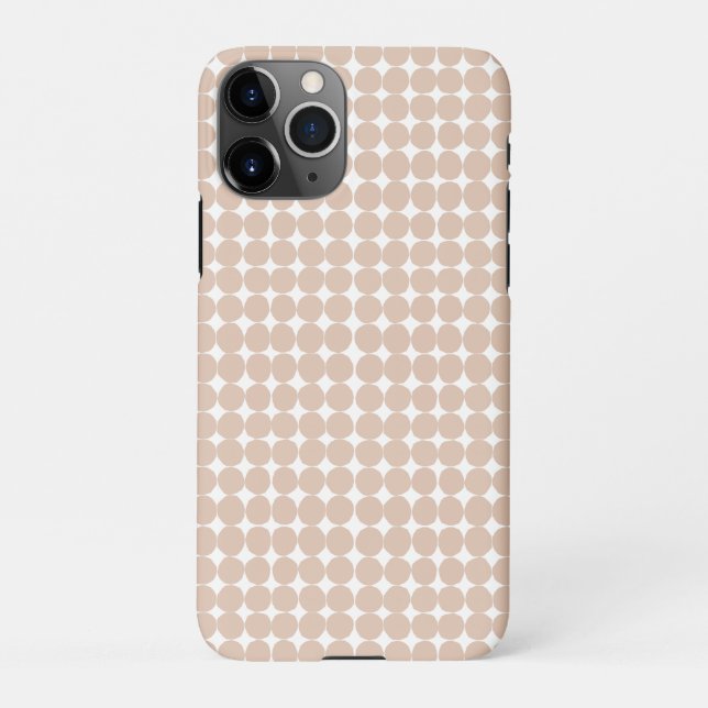 Funda Para iPhone Punto de polka rosa y blanco moderno (Reverso)