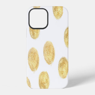 Funda Para iPhone 12 Punto Polka Dorado Dibujado a Mano