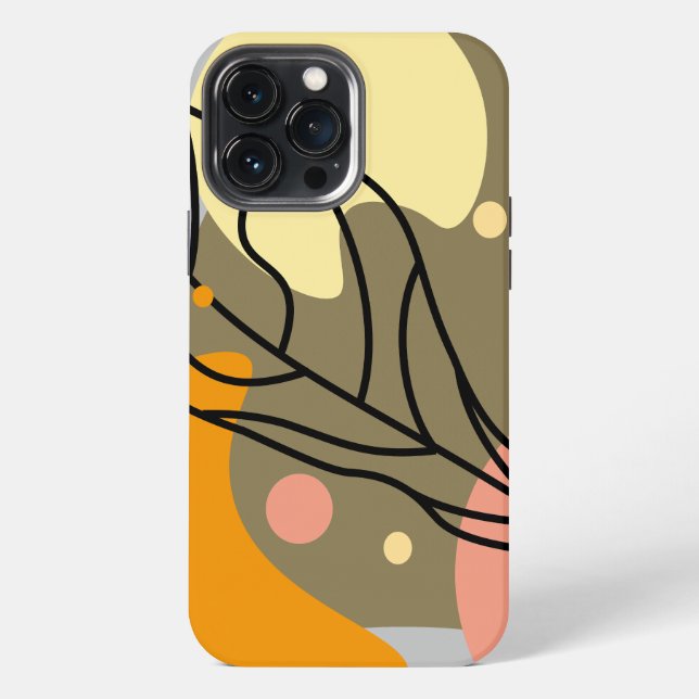 Funda Para iPhone Puntos abstractos interesantes con hojas (Reverso )