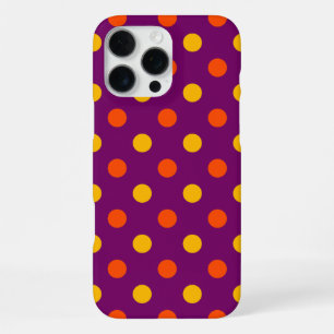 Funda Para iPhone 16 Pro Max Puntos de lunares naranjas y amarillos Morados