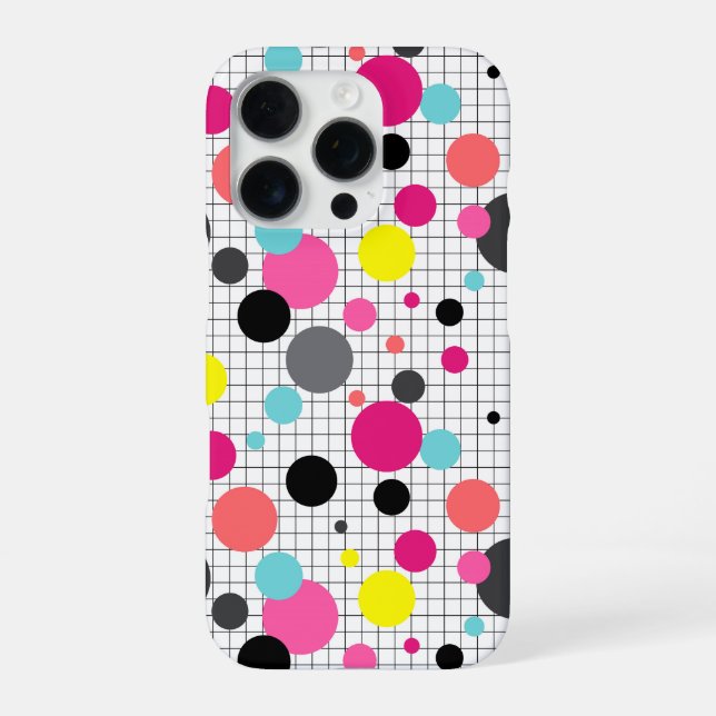 Funda Para iPhone Puntos de Memphis polka (Reverso)