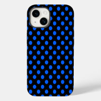 Puntos de polka azul y negro