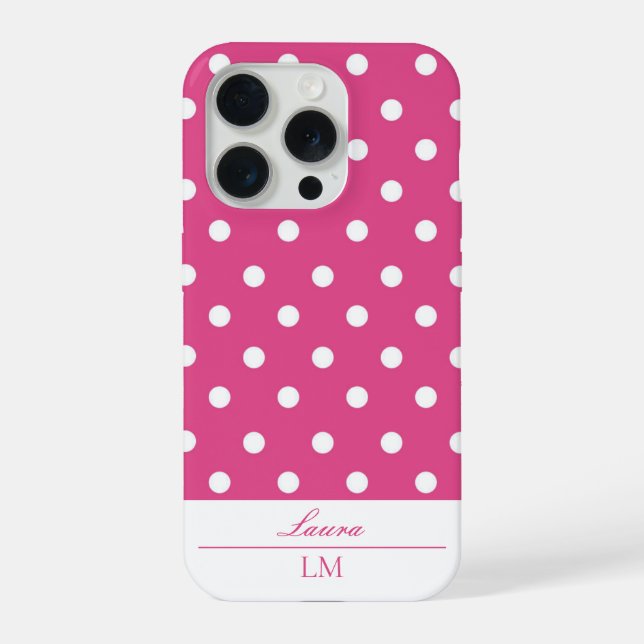 Funda Para iPhone Puntos de Polka Blanco y Rosa moda (Reverso )