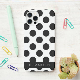 Funda Para iPhone 12 Pro Puntos de Polka blancos y negros, punteados, tu no