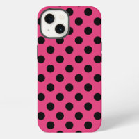 Puntos de polka negro en el estuche para iPhone de