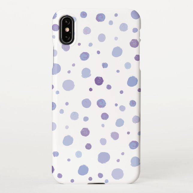 Funda Para iPhone puntos de polka pintados a mano (Reverso)
