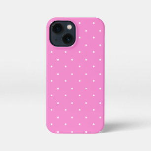 Funda Para iPhone 13 Mini Puntos de polka rosa y blanco persa