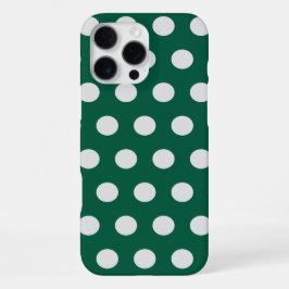 Funda Para iPhone 16 Pro Max Puntos de polka verde y blanco