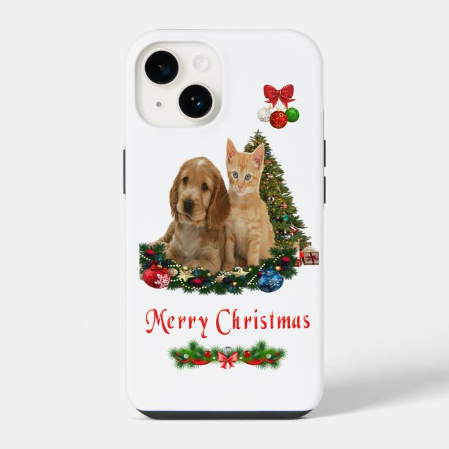 Funda Para iPhone Puppy and kitten iPhone 14 (Reverso )
