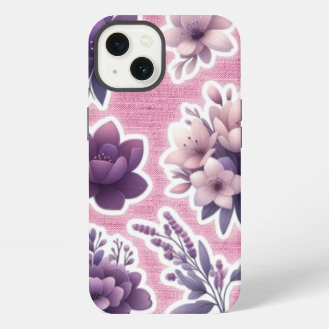 Funda Para iPhone Purple Bloom Phone Case (Reverso )