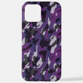 Funda Para iPhone 12 Pro Max Purple Camo Abstract
