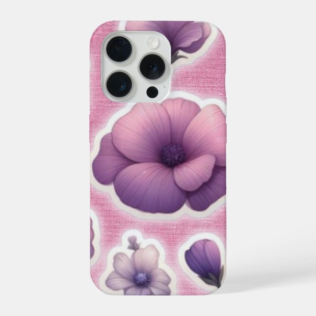 Funda Para iPhone Purple Floral Phone Case (Reverso )