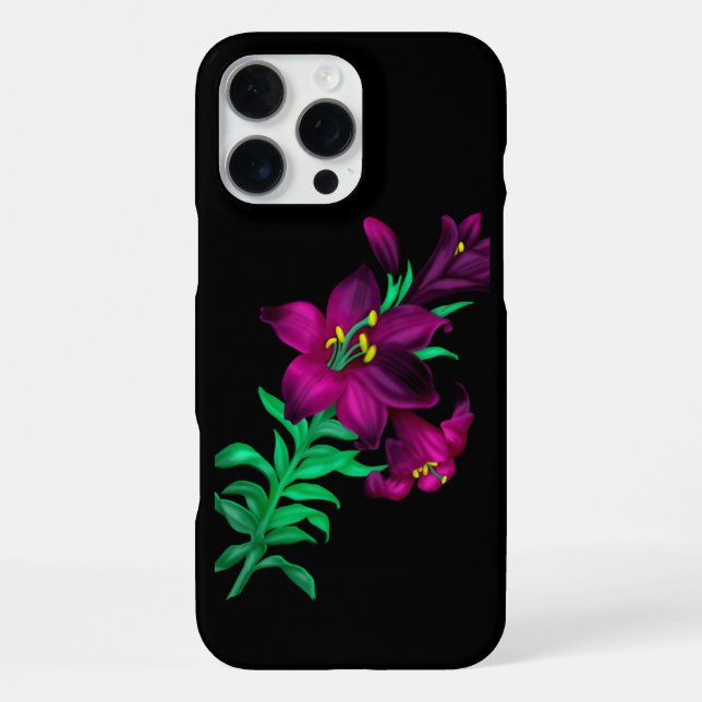 Funda Para iPhone Purple Lilies  (Reverso )