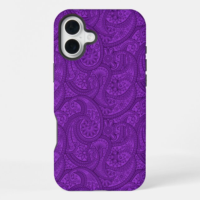 Funda Para iPhone Purple Paisley (Reverso )