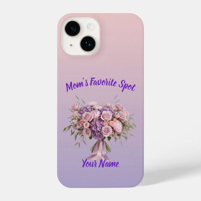 Funda Para iPhone Purple Pastel Floral Mother's Day iPhone 14 Case (Reverso )