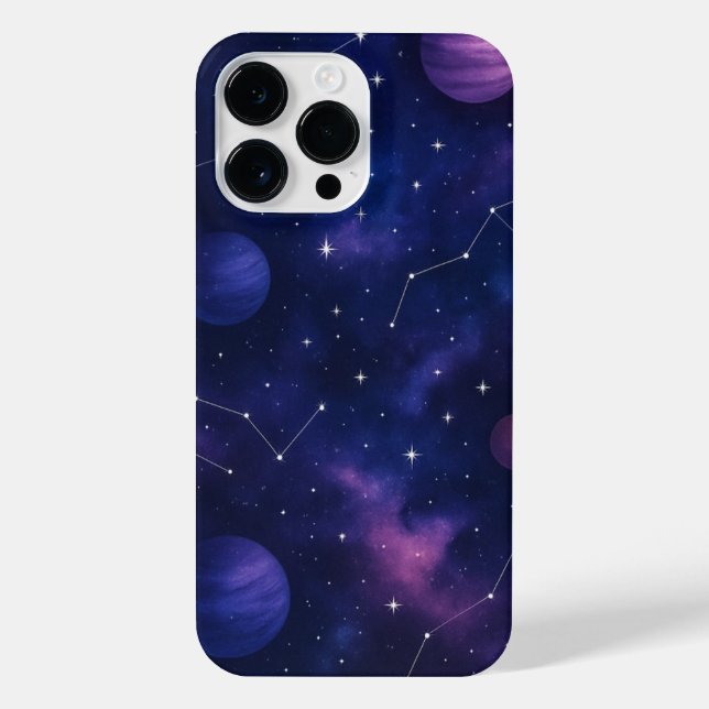 Funda Para iPhone Purple Planet & Stars Phone Case – Cosmic Space (Reverso)