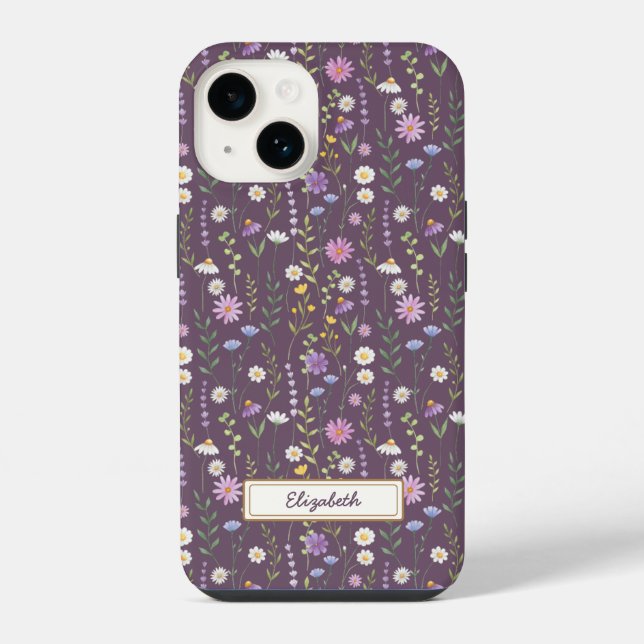 Funda Para iPhone Purple Wild Flowers (Reverso )
