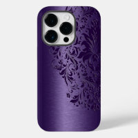 Púrpura Metálico Aluminio Bruñido Encaje Púrpura