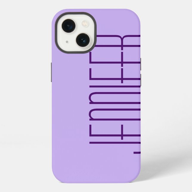 Funda Para iPhone Púrpura, Nombre Jumbo Personalizado, Sturdy (Reverso )