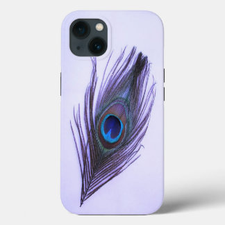 Púrpura pluma de pavo real sobre morado