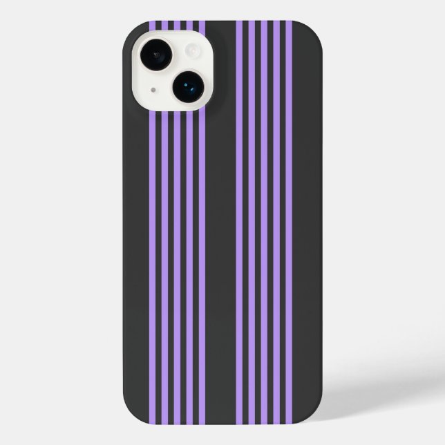 Funda Para iPhone Púrpura y carbón vegetal de cinco bandas (Reverso )