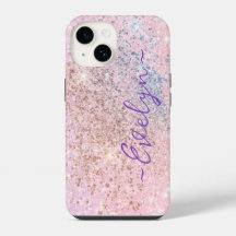 Purpurina azul rosa pastel personalizada