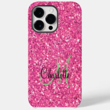 Purpurina brillante rosa monogramado