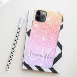 Funda Para iPhone 11Pro Max Purpurina colorido moderno paraliza nombre persona<br><div class="desc">Purpurina colorido moderno paraliza nombre personalizado</div>