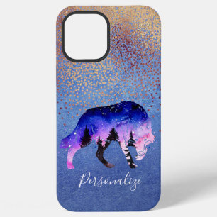 Funda Para iPhone 12 Pro Max Purpurina de animales Glam Personaliza Mystic Wolf