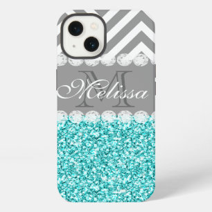 Purpurina DE AQUA, CHEVRON GRIS, MONOGRAMADO