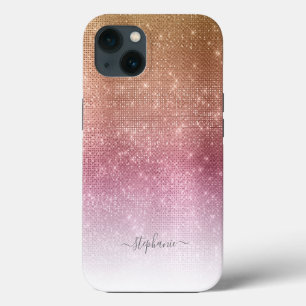 Purpurina de espuma rosa Ombre Girly Glam Monogram